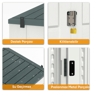 Metal Raflı Bahçe Depolama Dolabı