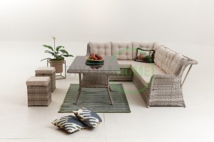 Vivaldi Rattan Bahçe Köşe Takımı - Krem