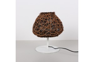 Afrika Beyaz Ayaklı Rattan Masa Lambası