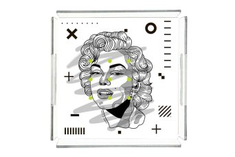 Marilyn Monroe Pleksi Tepsi - PT2137 25x25cm