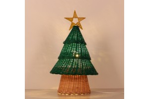 Dekoratif Rattan Yılbaşı Ağacı Masa Lambası