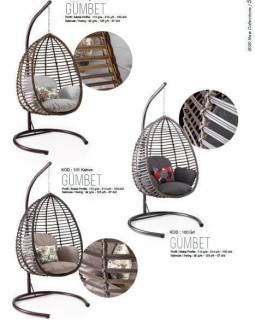 Capri Gümbet Rattan Bahçe Balkon Salıncak