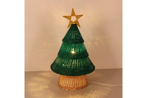 Dekoratif Rattan Yılbaşı Ağacı Masa Lambası
