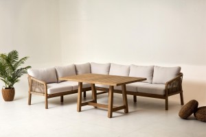 Monte Carlo Ahşap Bahçe Köşe Koltuk Takımı