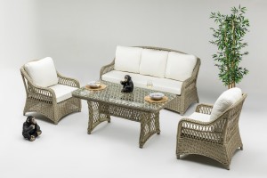 Madera Rattan Bahçe Balkon Oturma Grubu (3+1+1+S)