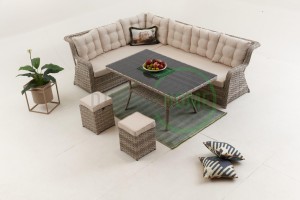 Vivaldi Rattan Bahçe Köşe Takımı - Krem