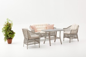 Dove Rattan İkili Bahçe Takımı - Krem