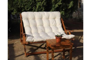 İbiza Katlanır İkili Ahşap Şezlong