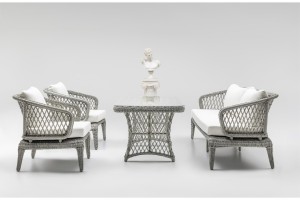 Alcantras Rattan Bahçe ve Balkon Oturma Takımı