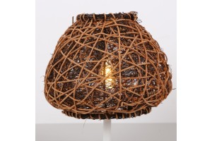 Afrika Beyaz Ayaklı Rattan Masa Lambası