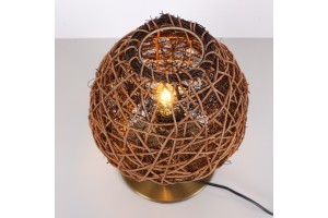 Afrika Eskitme Ayaklı Rattan Masa Lambası