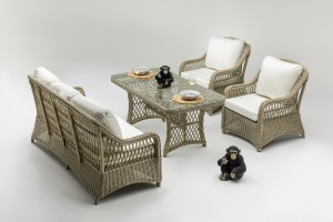 Madera Rattan Bahçe Balkon Oturma Grubu (3+1+1+S)