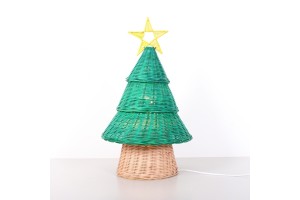 Dekoratif Rattan Yılbaşı Ağacı Masa Lambası