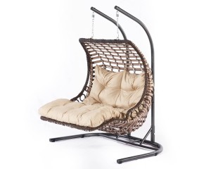 Capri Swing Double Bodrum Rattan Bahçe Balkon Salıncak