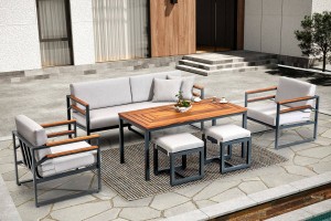 Bellissima Alüminyum Bahçe Oturma Grubu (3+1+1+S)