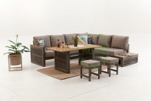 Alex Alüminyum Köşe Takımı - Cappucino (Rattan Sallanır Sandalye HEDİYELİ!!!)