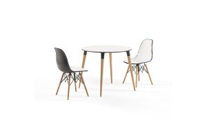 2 Kişilik Yemek Masası Takımı (Eos-V Sandalye + Lamax-N Yuvarlak Masa)
