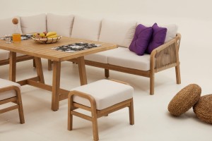 Monte Carlo Ahşap Bahçe Köşe Koltuk Takımı