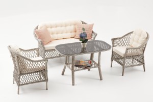 Dove Rattan İkili Bahçe Takımı - Krem