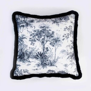EY106 - Siyah Tropikal Orman Yastık