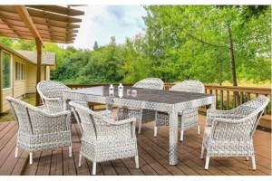 Nova Rattan Cam Masalı Bahçe Oturma Grubu (100x200 cm)