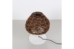 Afrika Beyaz Ayaklı Rattan Masa Lambası