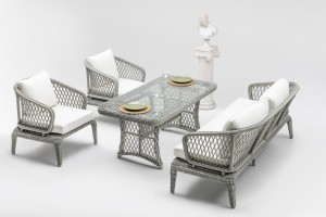 Alcantras Rattan Bahçe ve Balkon Oturma Takımı