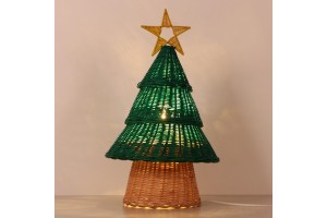 Dekoratif Rattan Yılbaşı Ağacı Masa Lambası